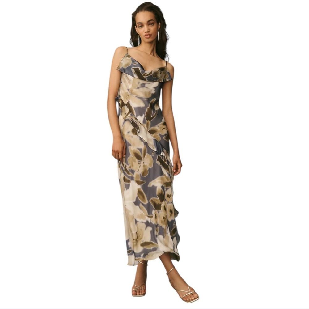 NWT By Anthropologie Sleeveless Ruffled Maxi Dress Sz M